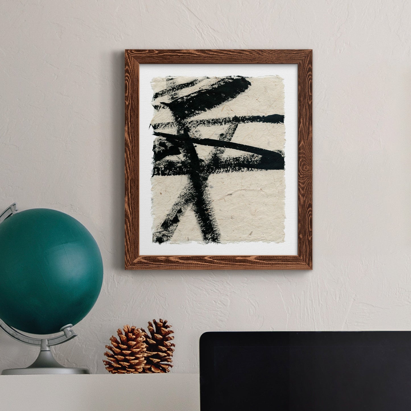 Lines Crossed III - Barnwood Framed Canvas Print