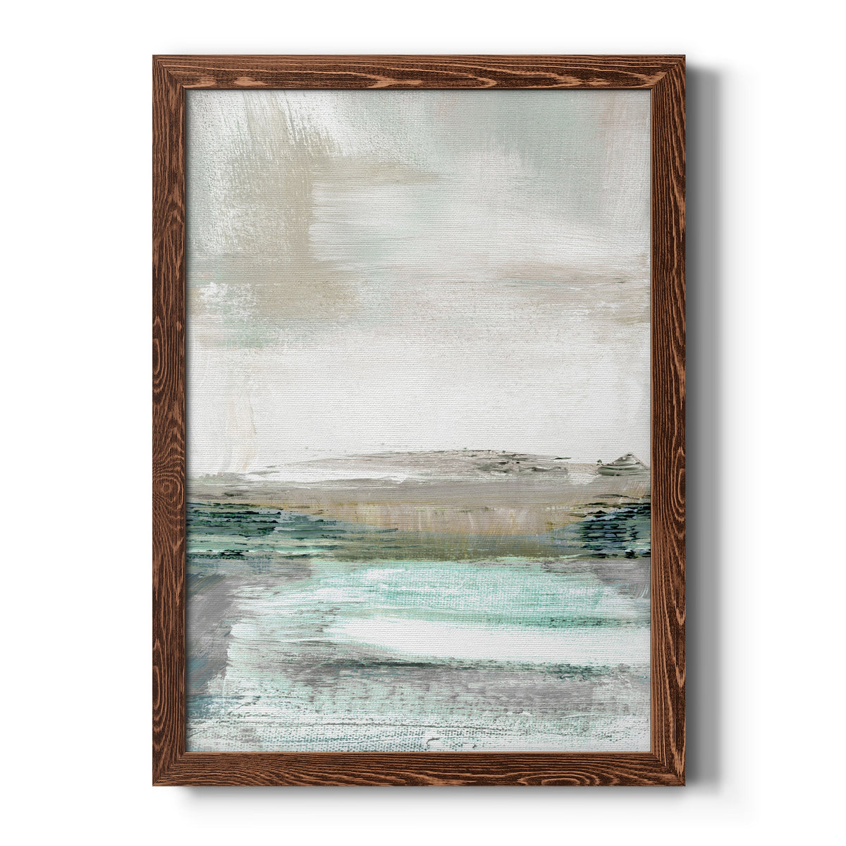 Summer Teal I - Barnwood Framed Canvas Print