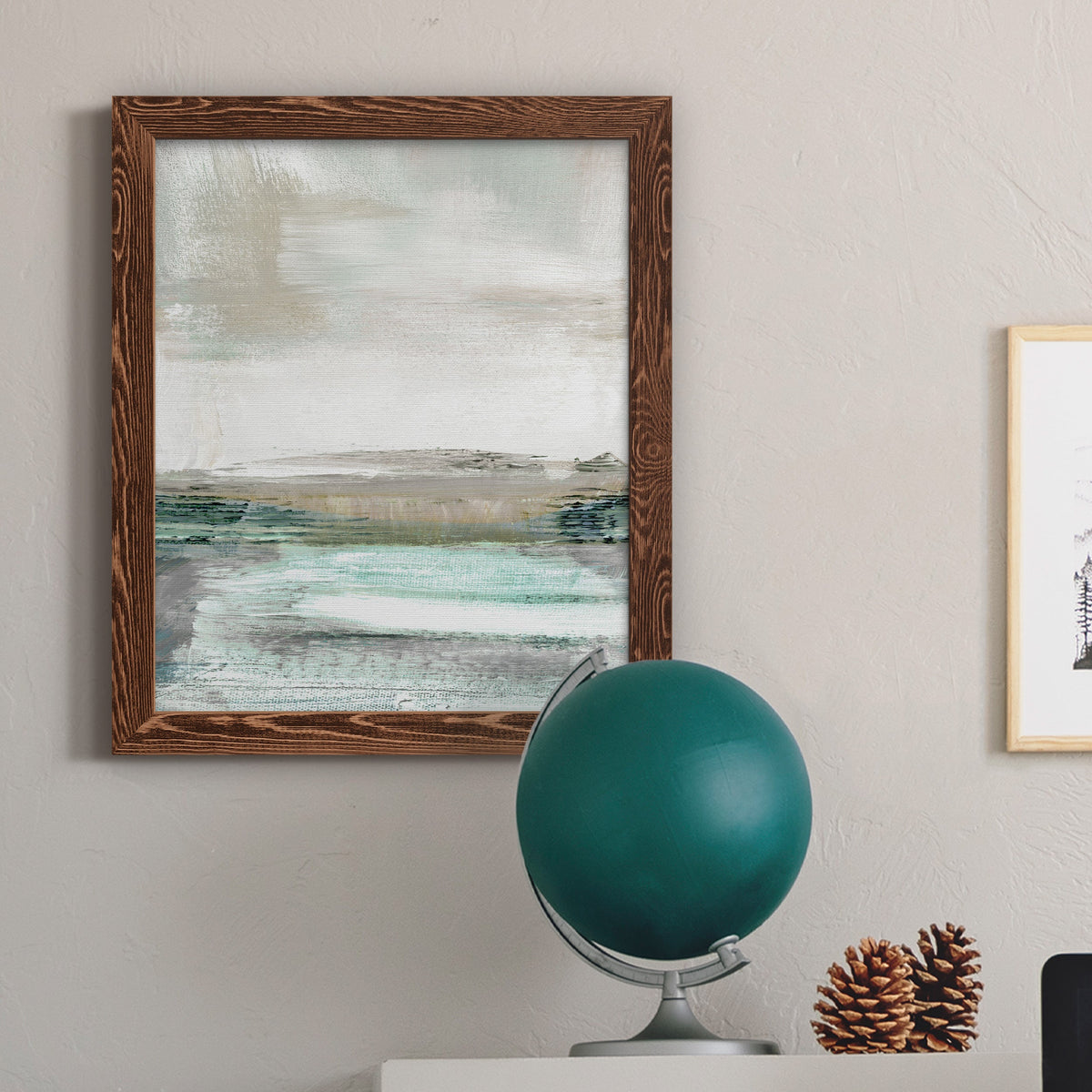 Summer Teal I - Barnwood Framed Canvas Print