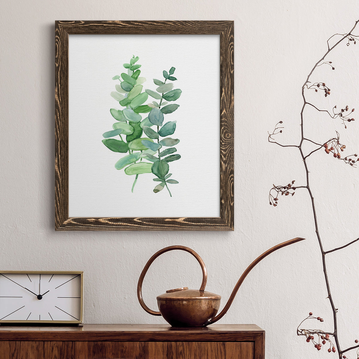 Eucalyptus II - Barnwood Framed Canvas Print