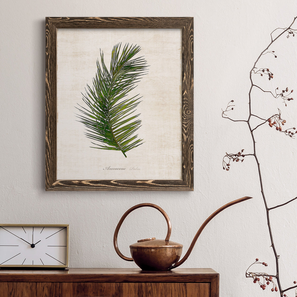 Palm Botanical II - Barnwood Framed Canvas Print