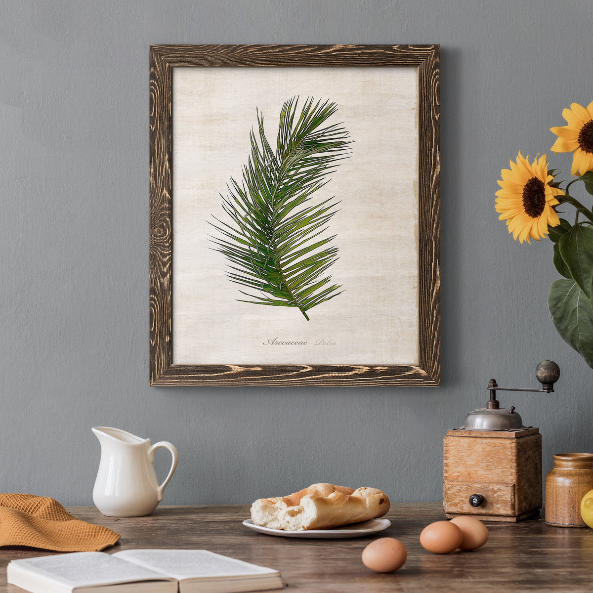 Palm Botanical II - Barnwood Framed Canvas Print