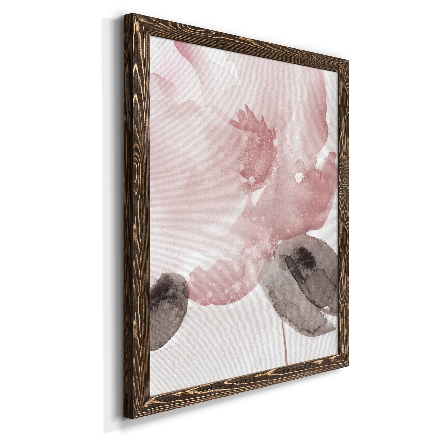 Blush Bloom I - Barnwood Framed Canvas Print