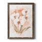 White and Coral Orchid I - Barnwood Framed Canvas Print
