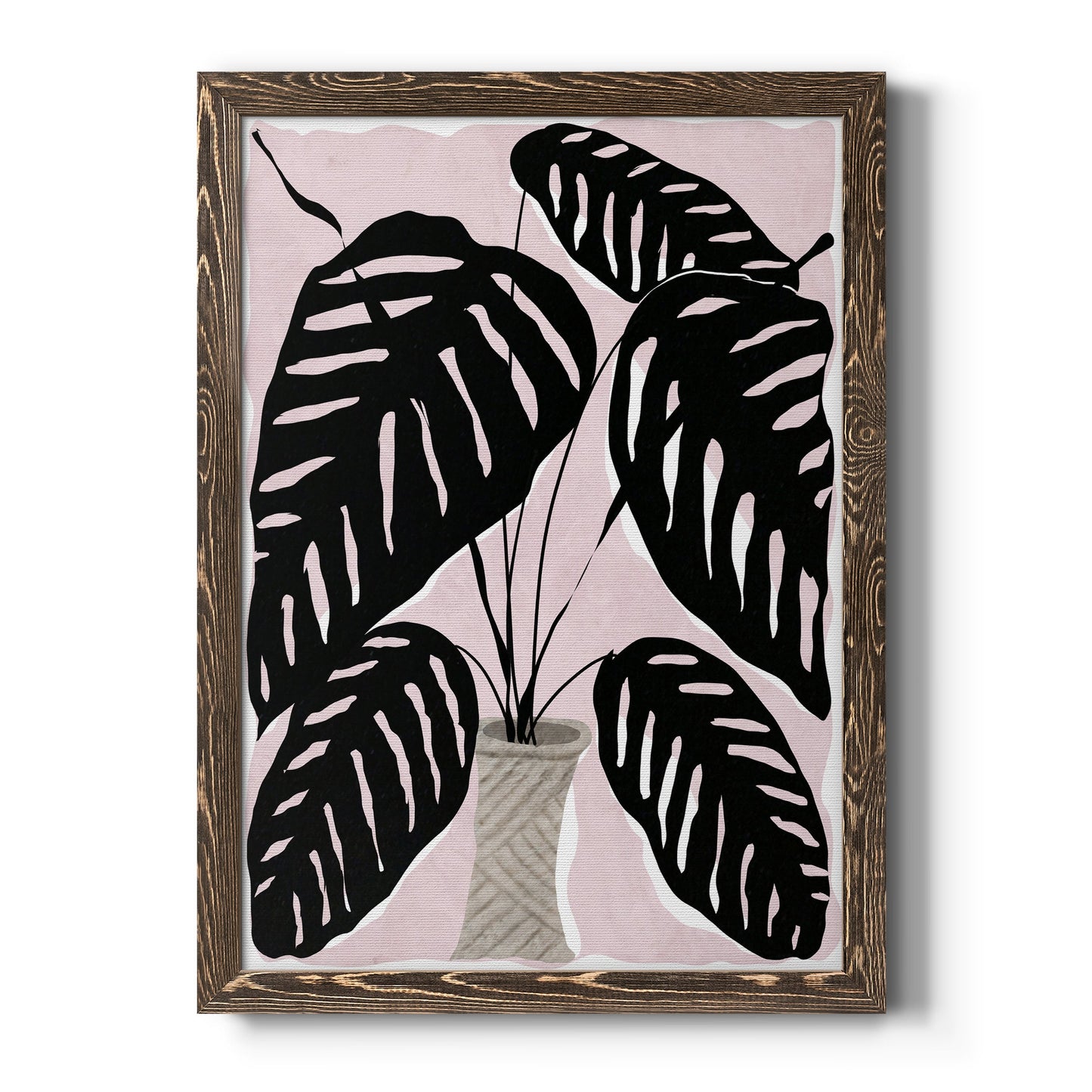 Potted Plant I - Barnwood Framed Canvas Print