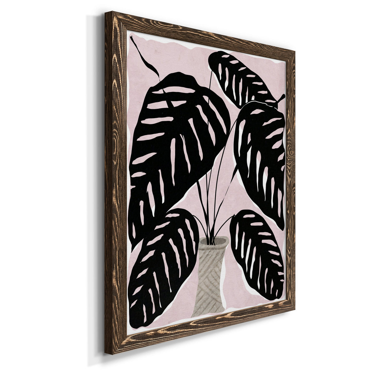 Potted Plant I - Barnwood Framed Canvas Print