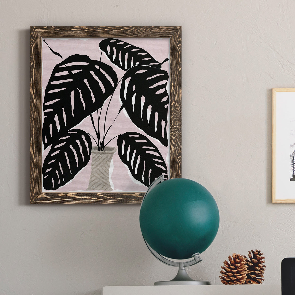 Potted Plant I - Barnwood Framed Canvas Print