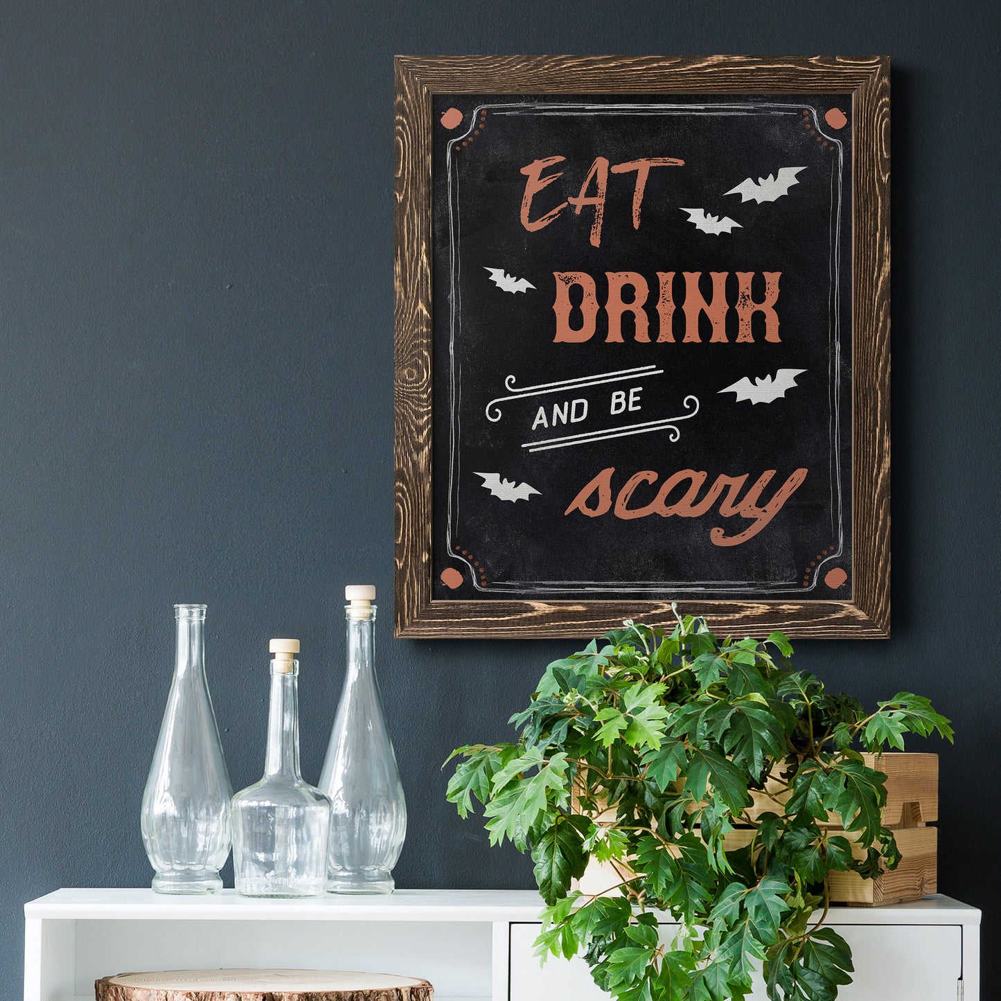 Be Scary - Barnwood Framed Canvas Print