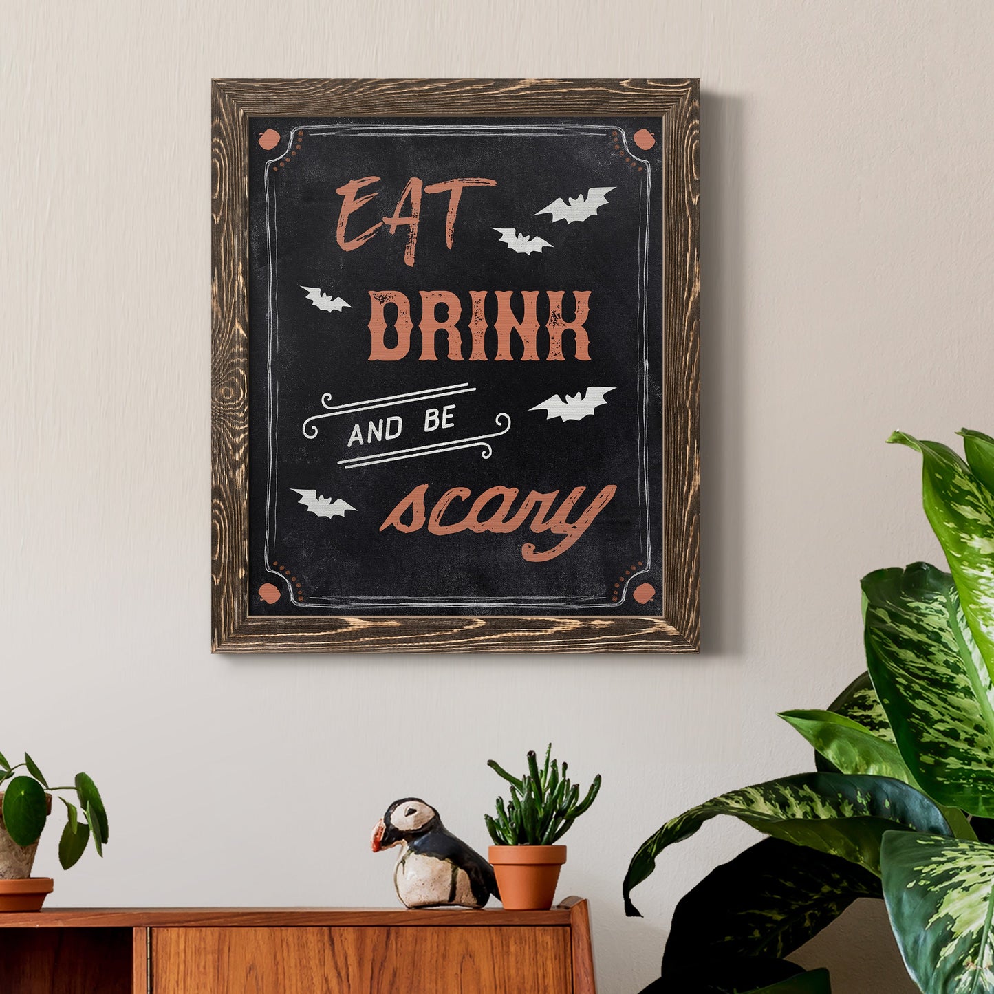 Be Scary - Barnwood Framed Canvas Print
