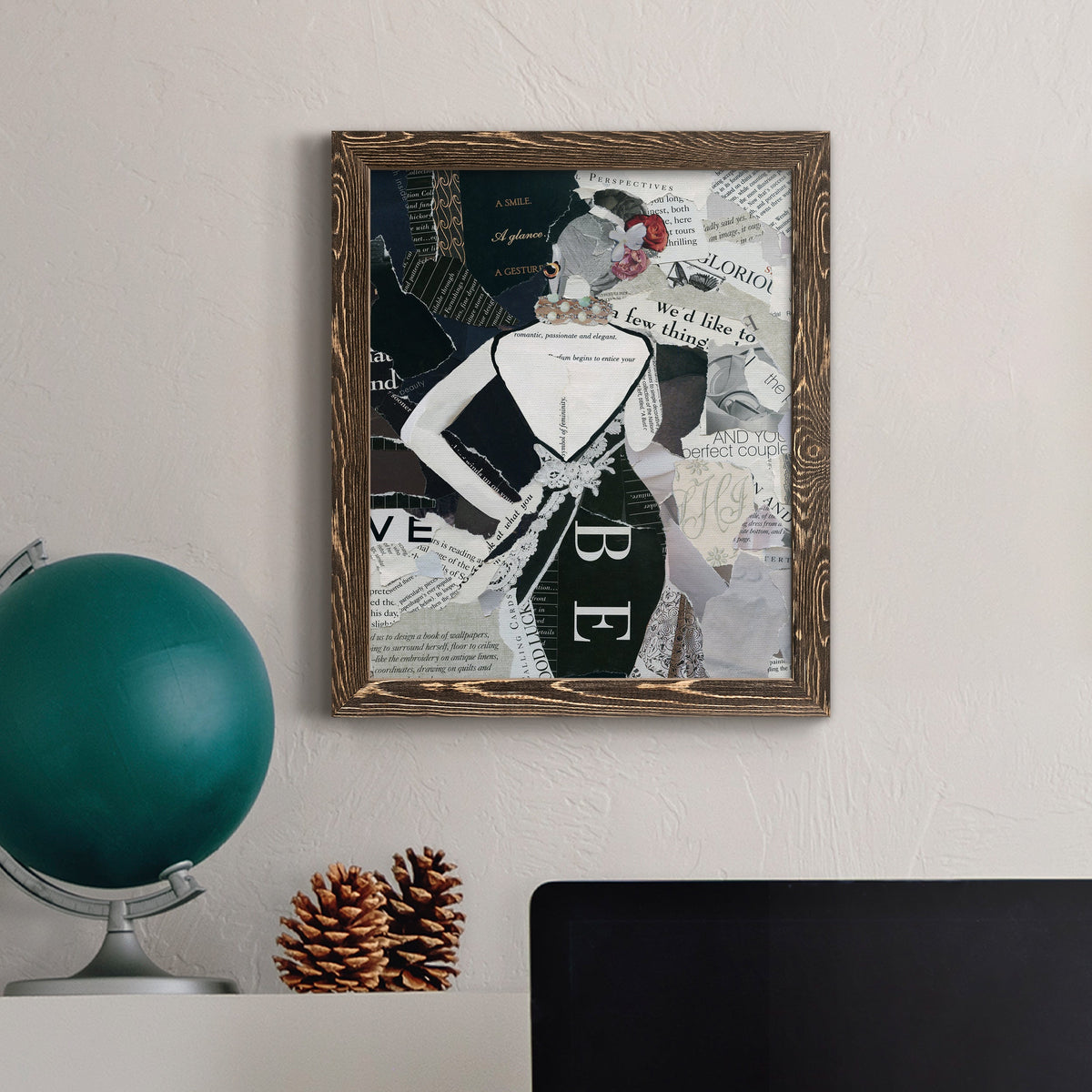 Fashion Mosaic II - Barnwood Framed Canvas Print