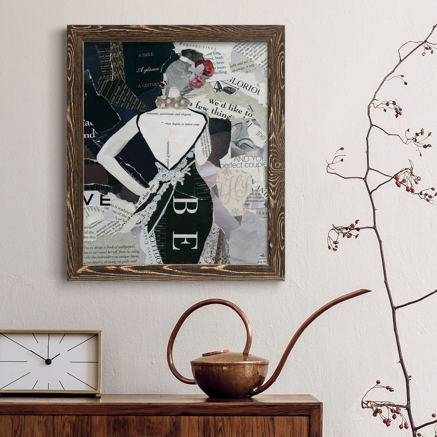 Fashion Mosaic II - Barnwood Framed Canvas Print