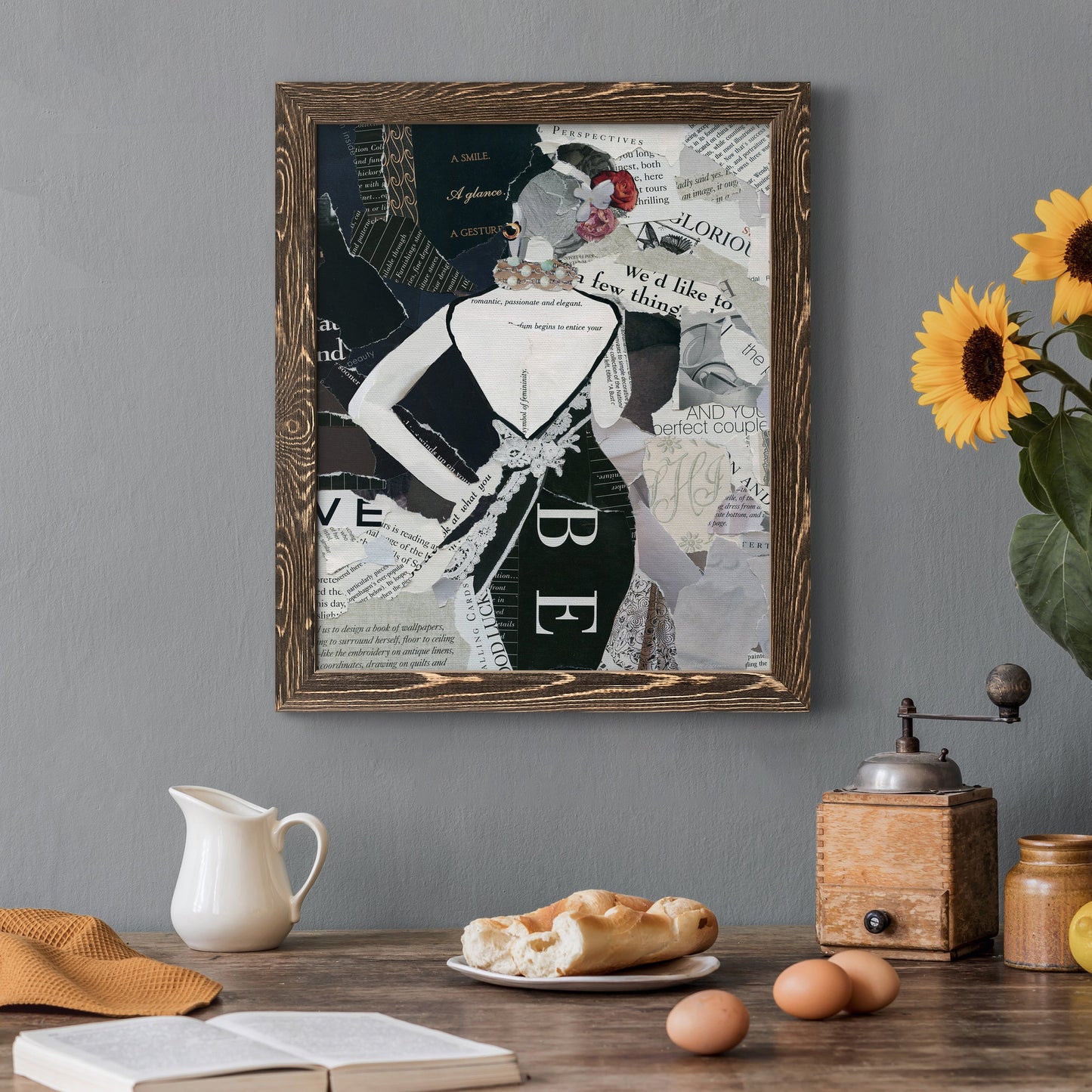 Fashion Mosaic II - Barnwood Framed Canvas Print