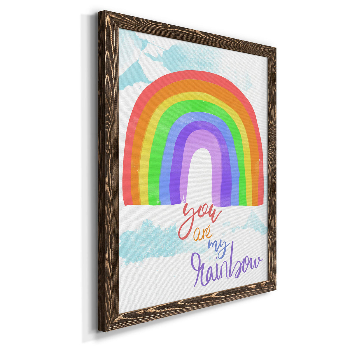 You Are My Rainbow - Barnwood Framed Canvas Print