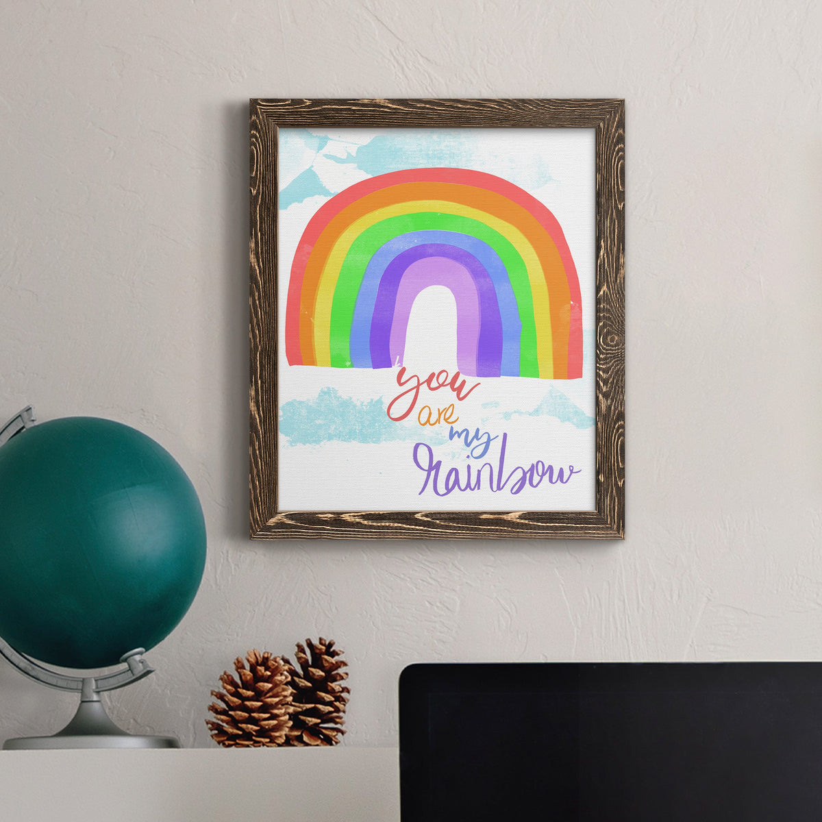 You Are My Rainbow - Barnwood Framed Canvas Print