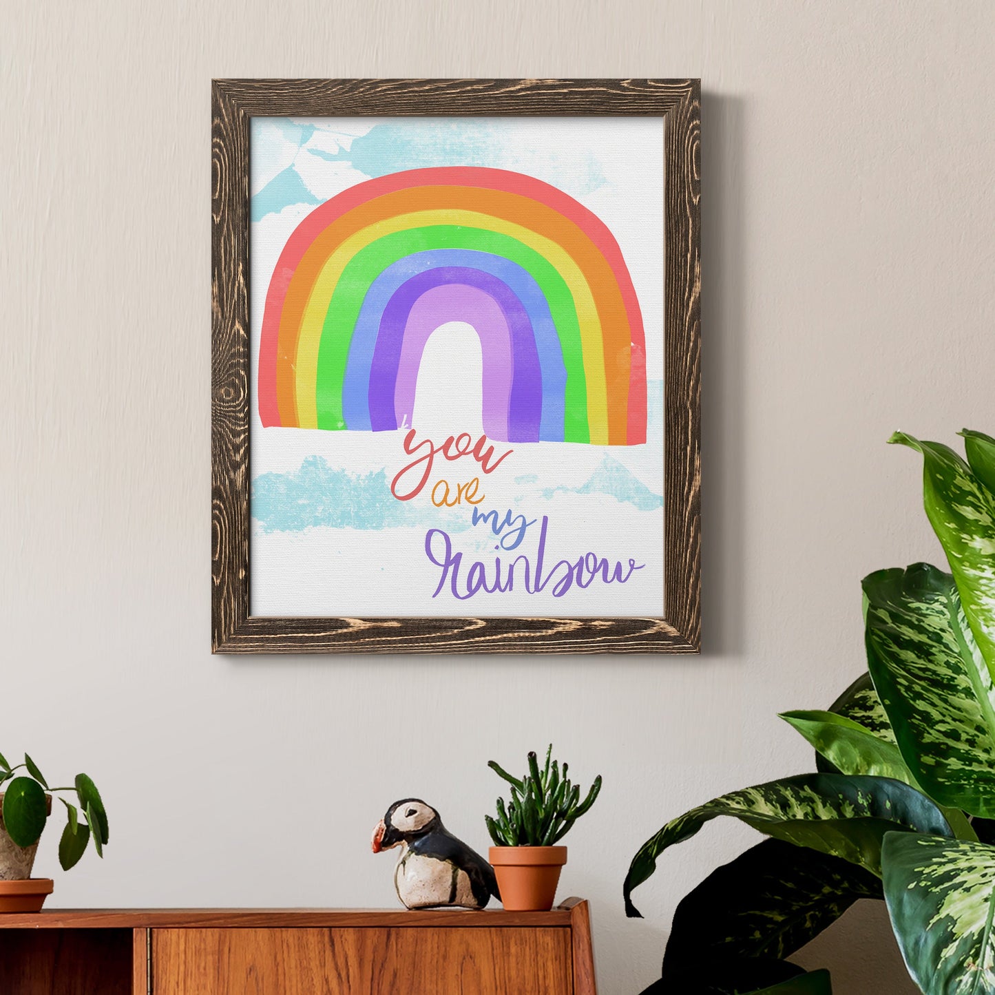 You Are My Rainbow - Barnwood Framed Canvas Print