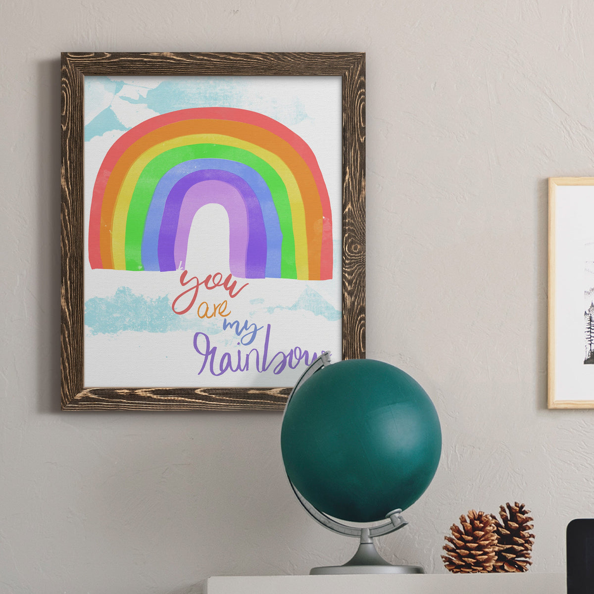 You Are My Rainbow - Barnwood Framed Canvas Print