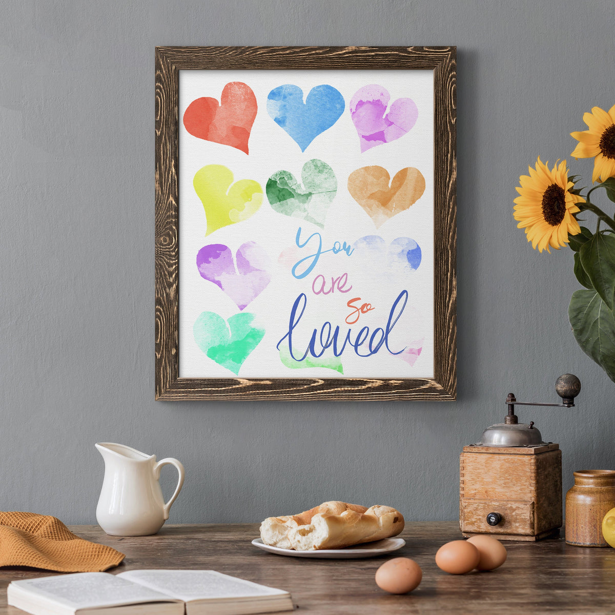 You Are So Loved - Barnwood Framed Canvas Print