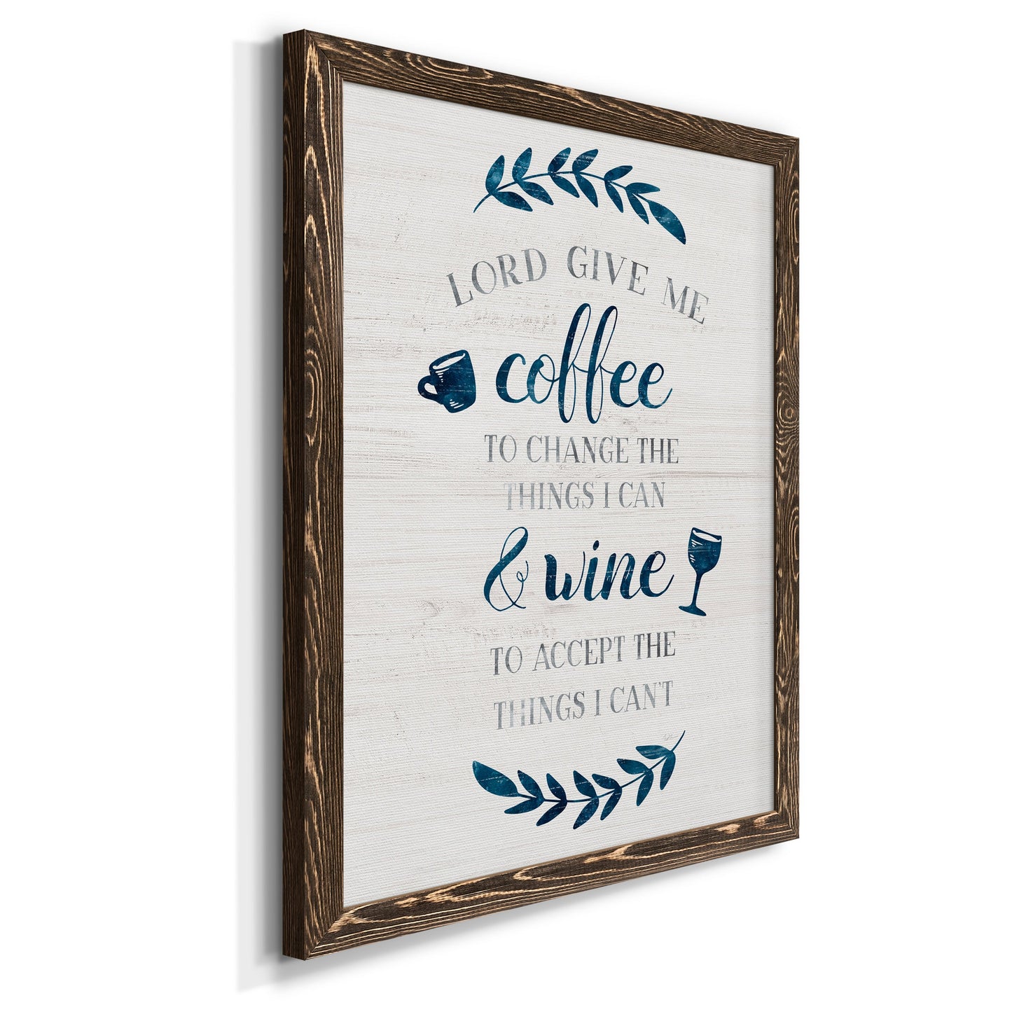 Coffee & Wine - Barnwood Framed Canvas Print
