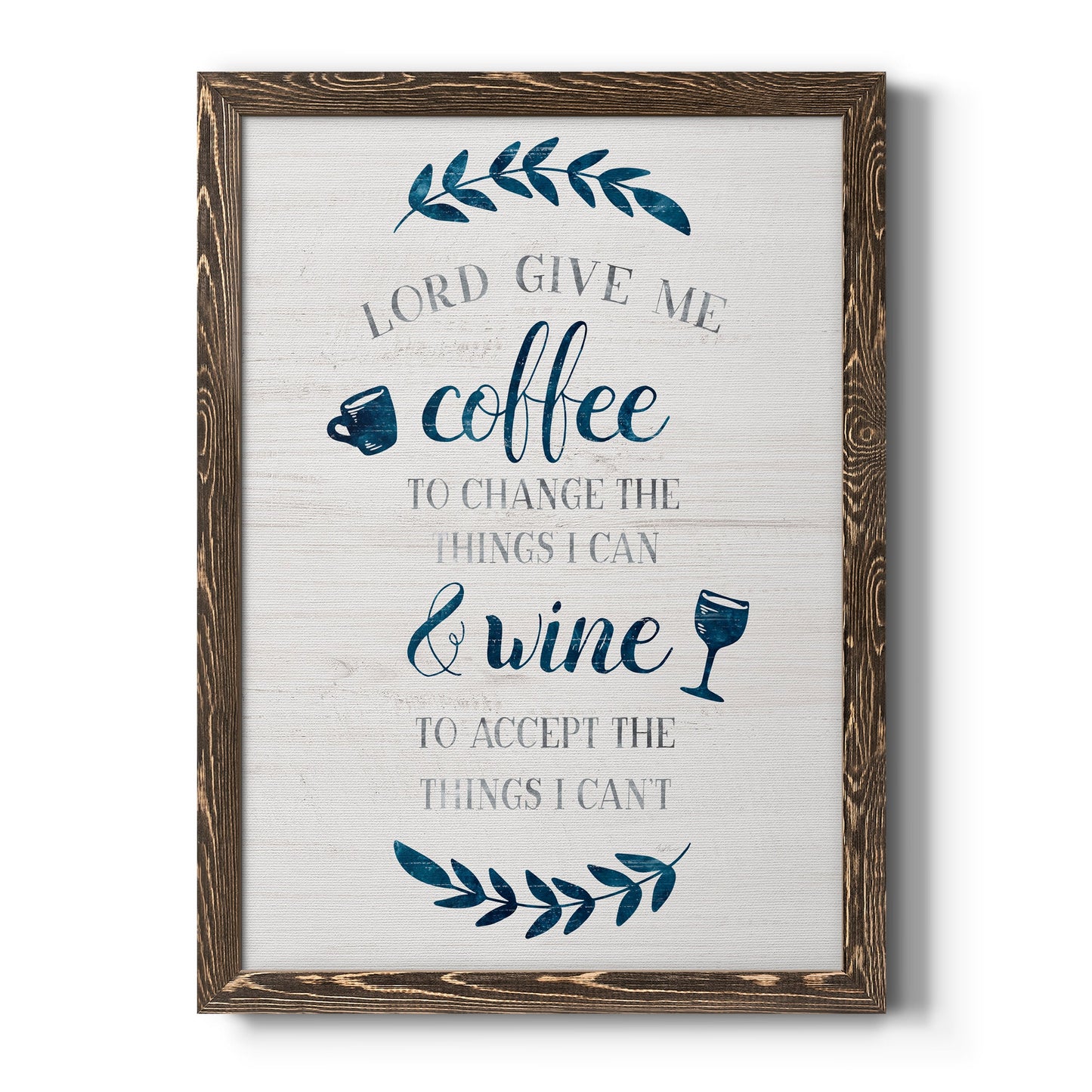 Coffee & Wine - Barnwood Framed Canvas Print