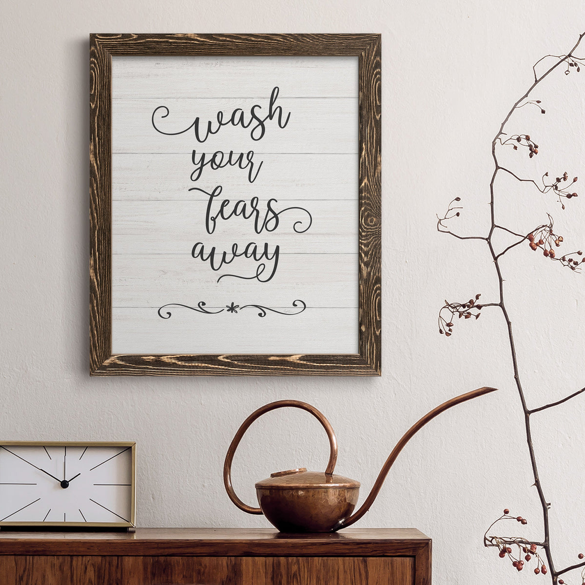 Wash Fears - Barnwood Framed Canvas Print