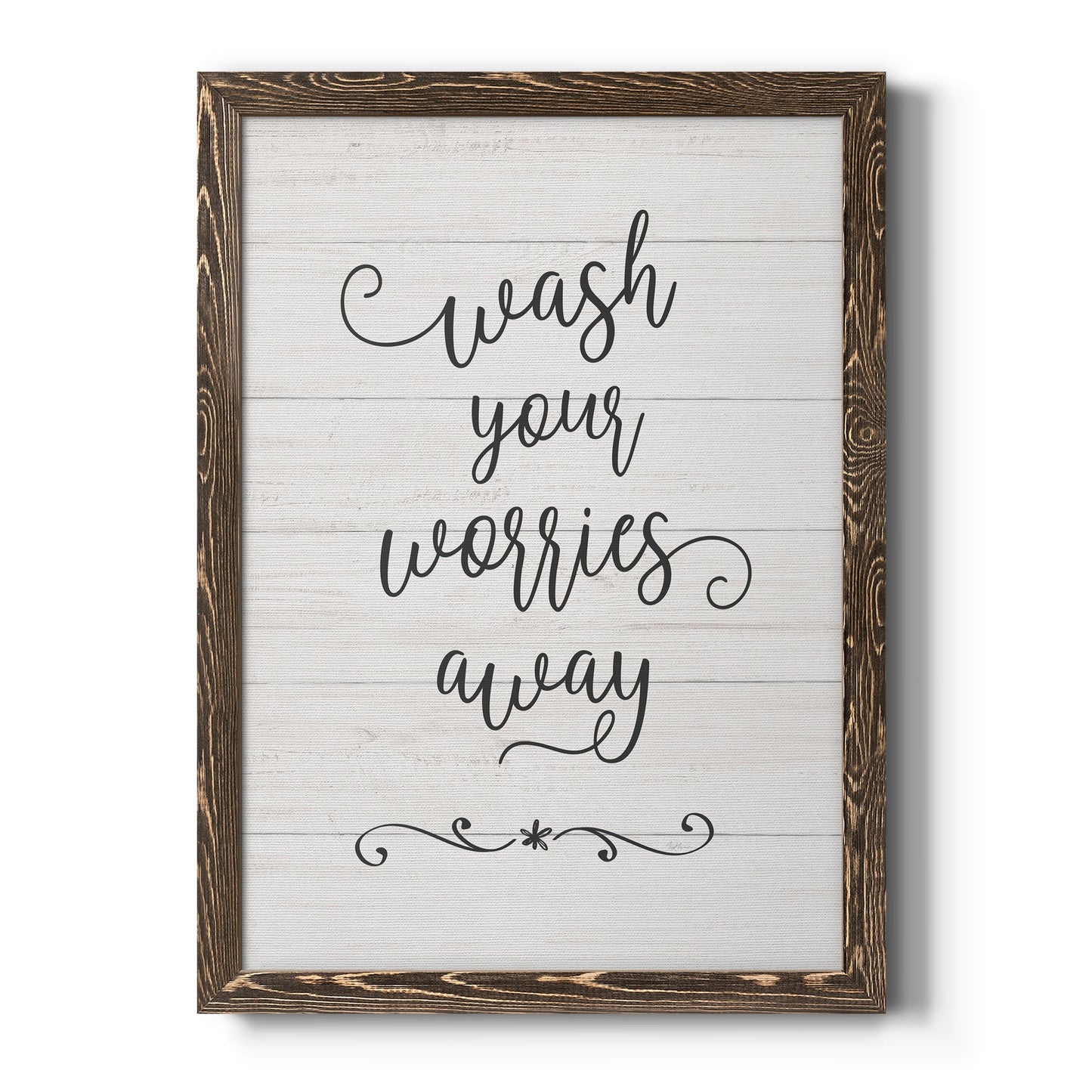 Wash Worries - Barnwood Framed Canvas Print