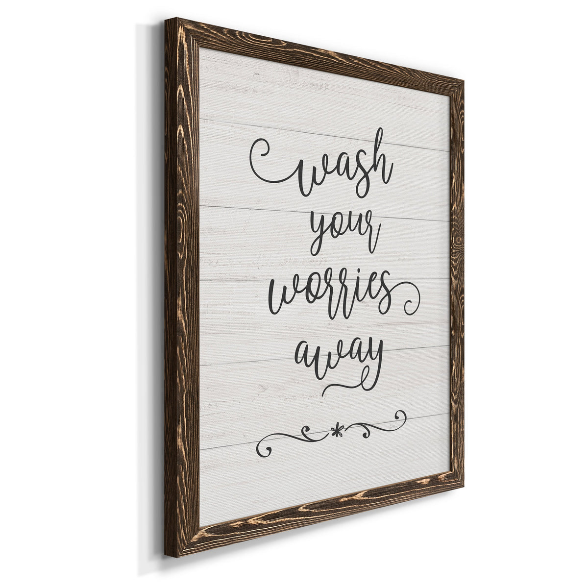 Wash Worries - Barnwood Framed Canvas Print