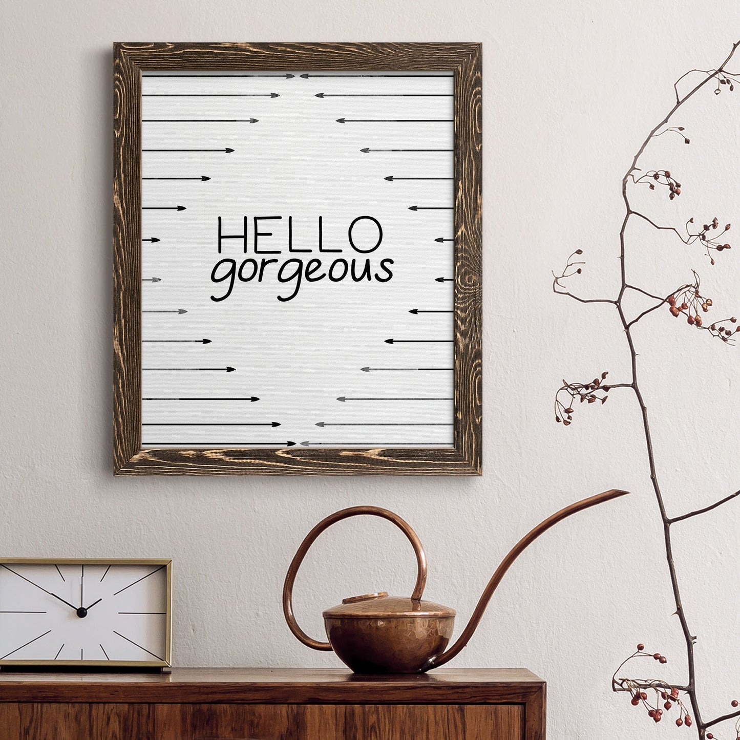 Hello Gorgeous - Barnwood Framed Canvas Print