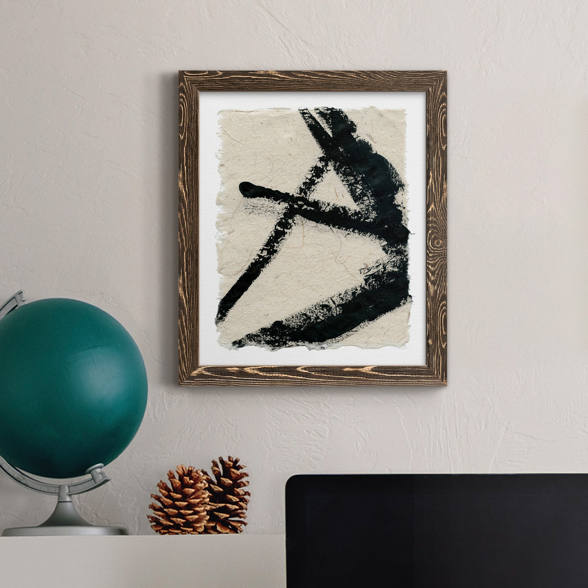 Lines Crossed I - Barnwood Framed Canvas Print