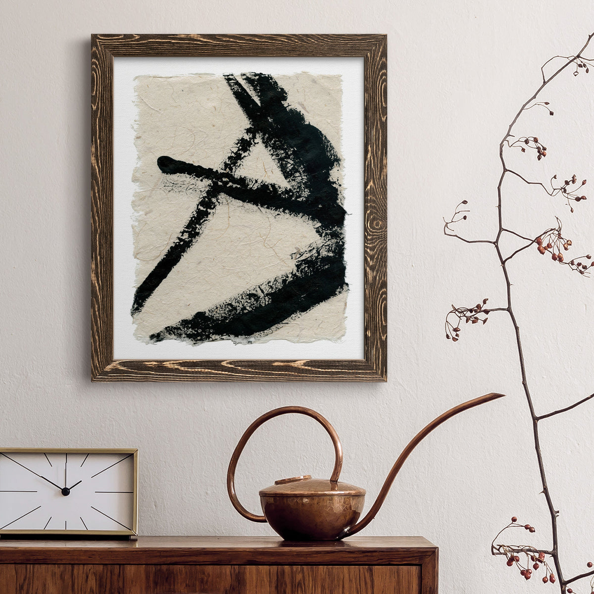Lines Crossed I - Barnwood Framed Canvas Print