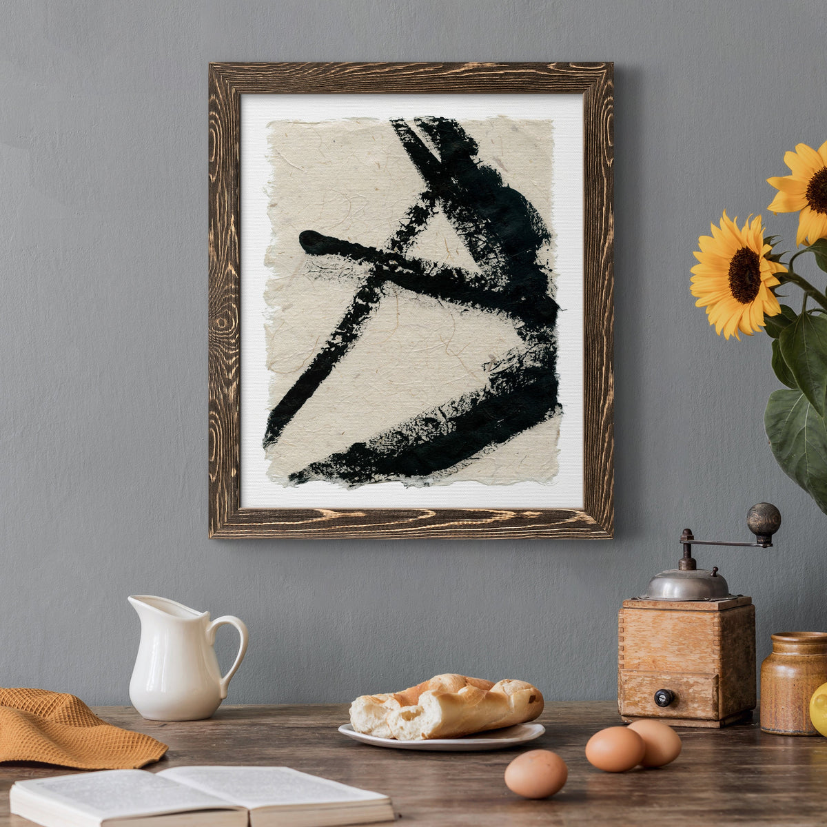 Lines Crossed I - Barnwood Framed Canvas Print
