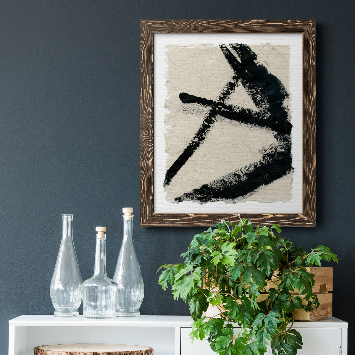 Lines Crossed I - Barnwood Framed Canvas Print