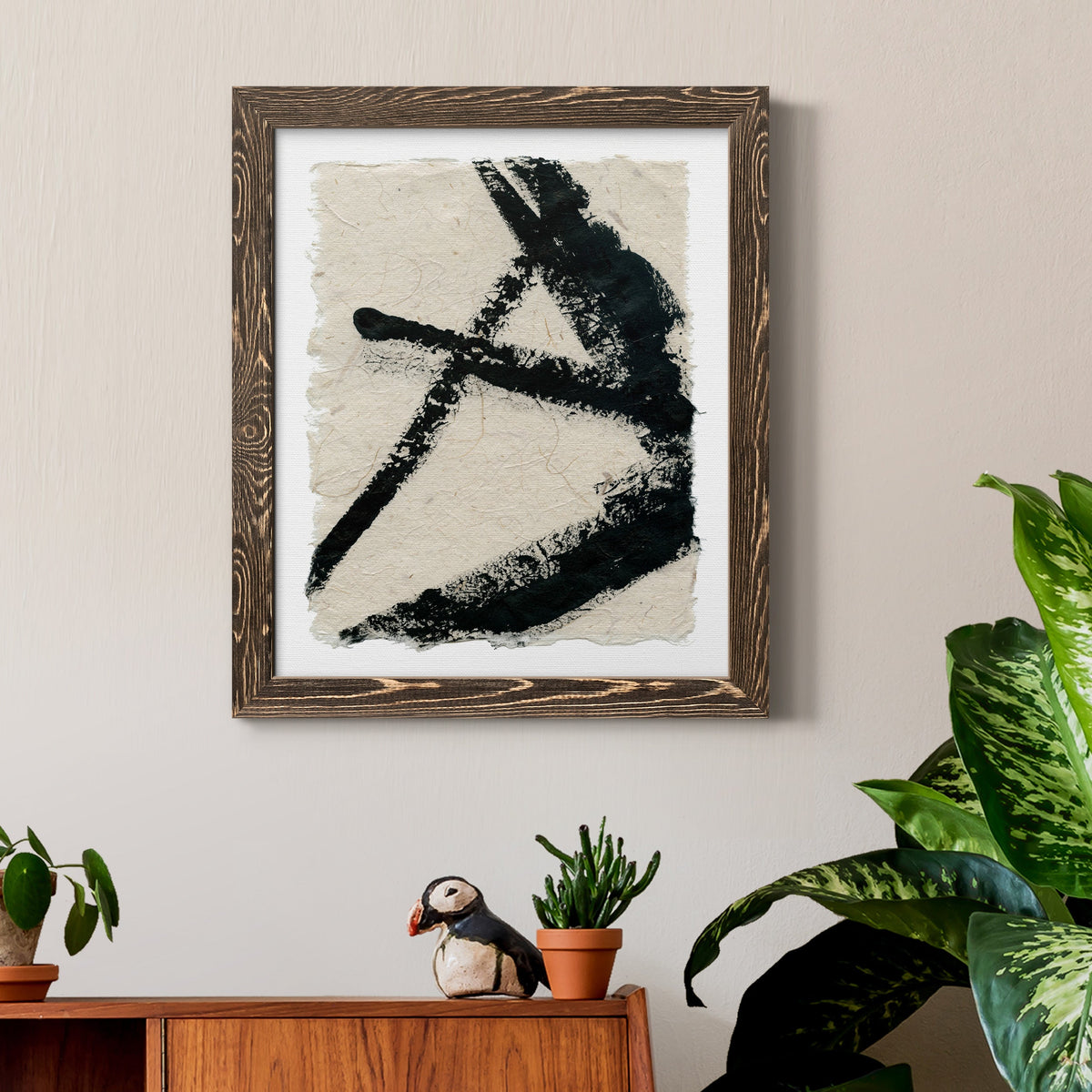 Lines Crossed I - Barnwood Framed Canvas Print
