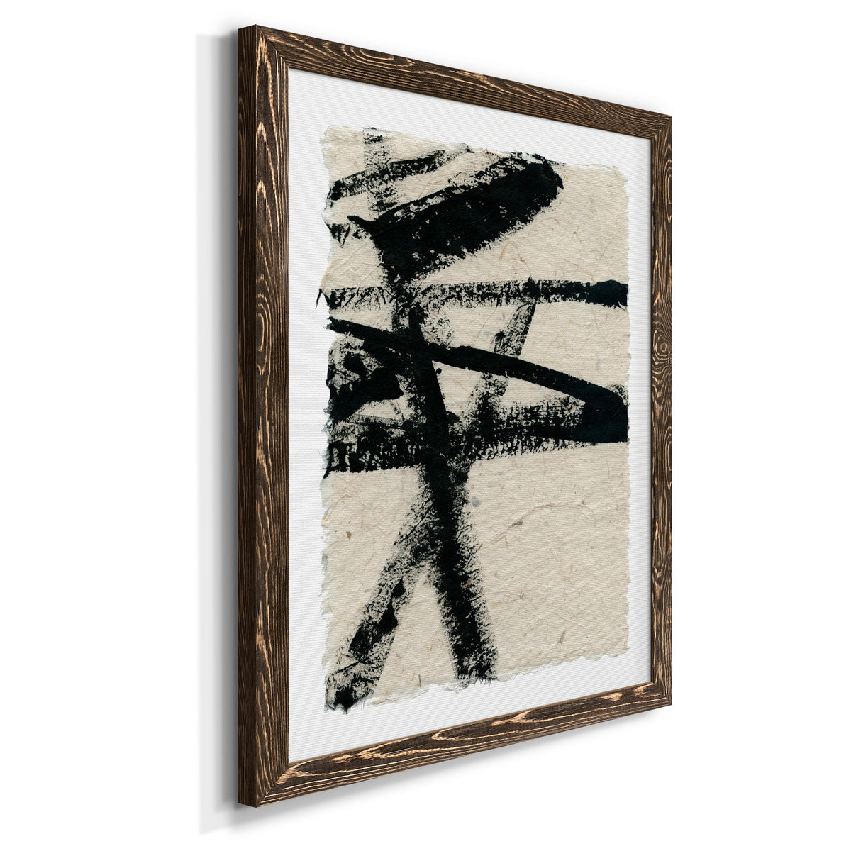 Lines Crossed III - Barnwood Framed Canvas Print