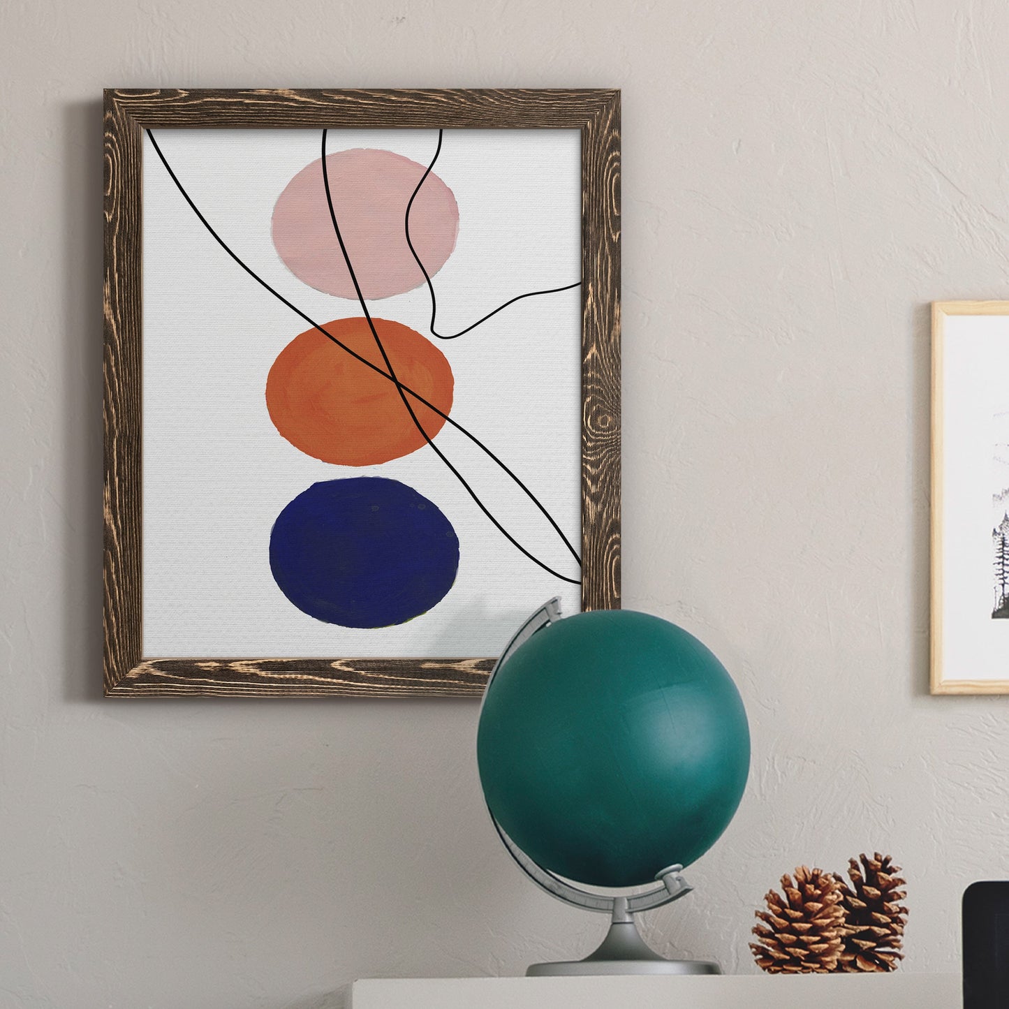 Millenium Geo Abstract - Barnwood Framed Canvas Print