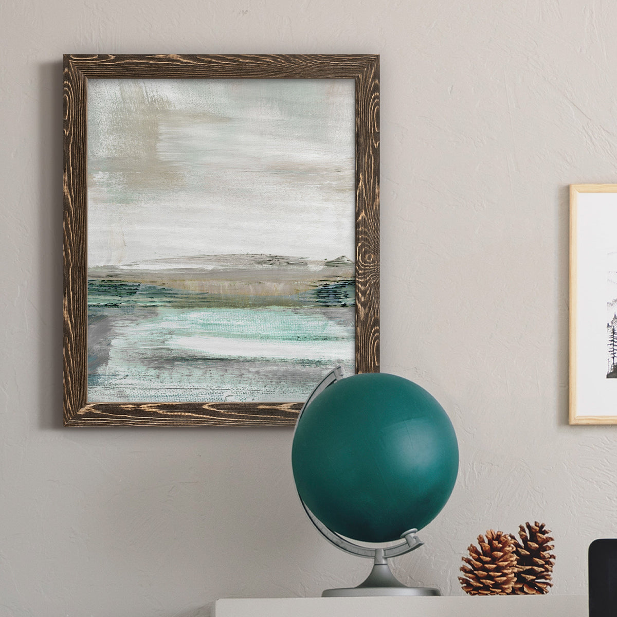 Summer Teal I - Barnwood Framed Canvas Print