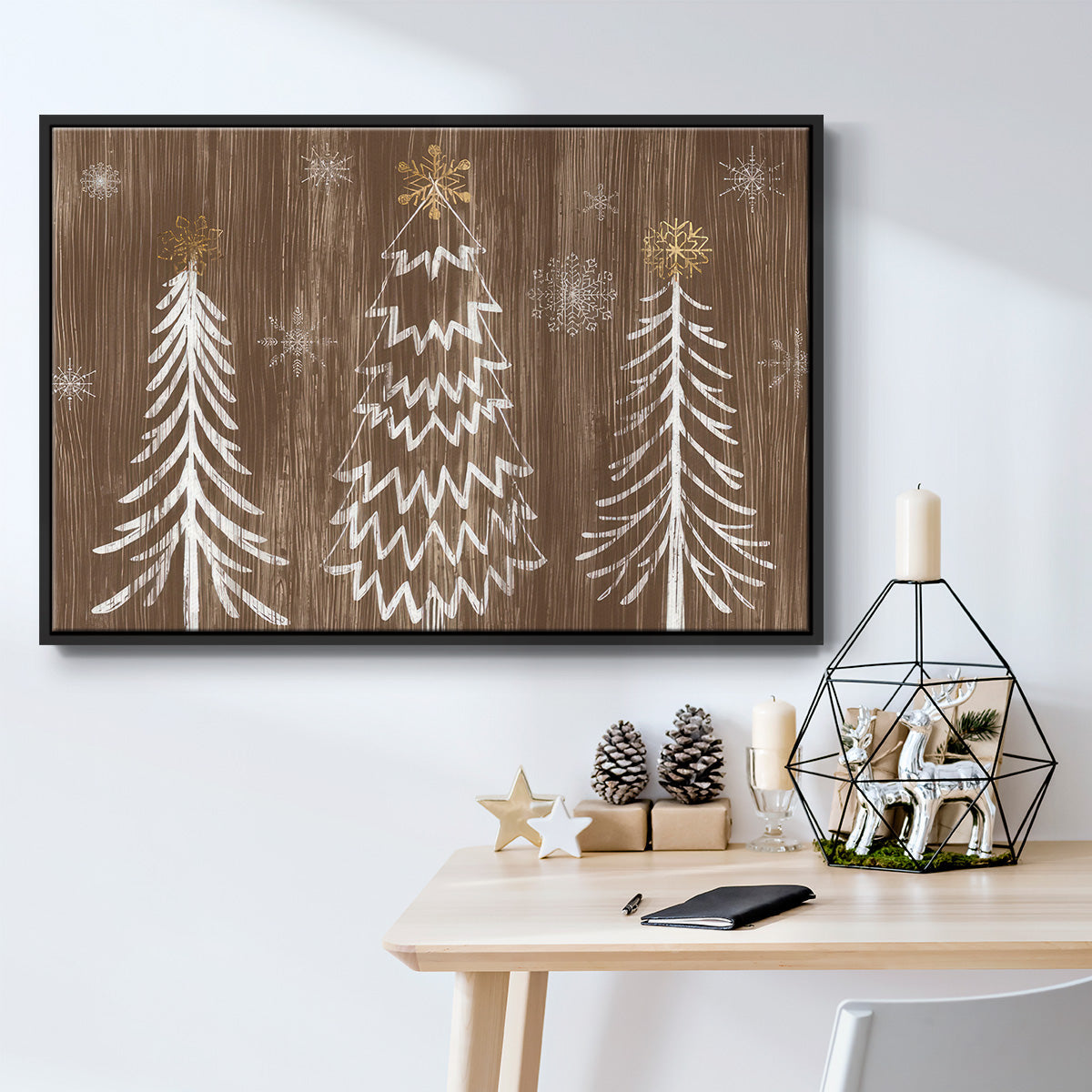 Barnwood Wonderland Collection A - Floater Framed Canvas Print
