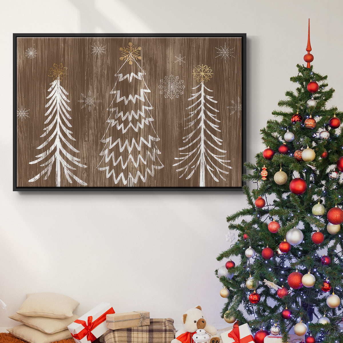 Barnwood Wonderland Collection A - Floater Framed Canvas Print