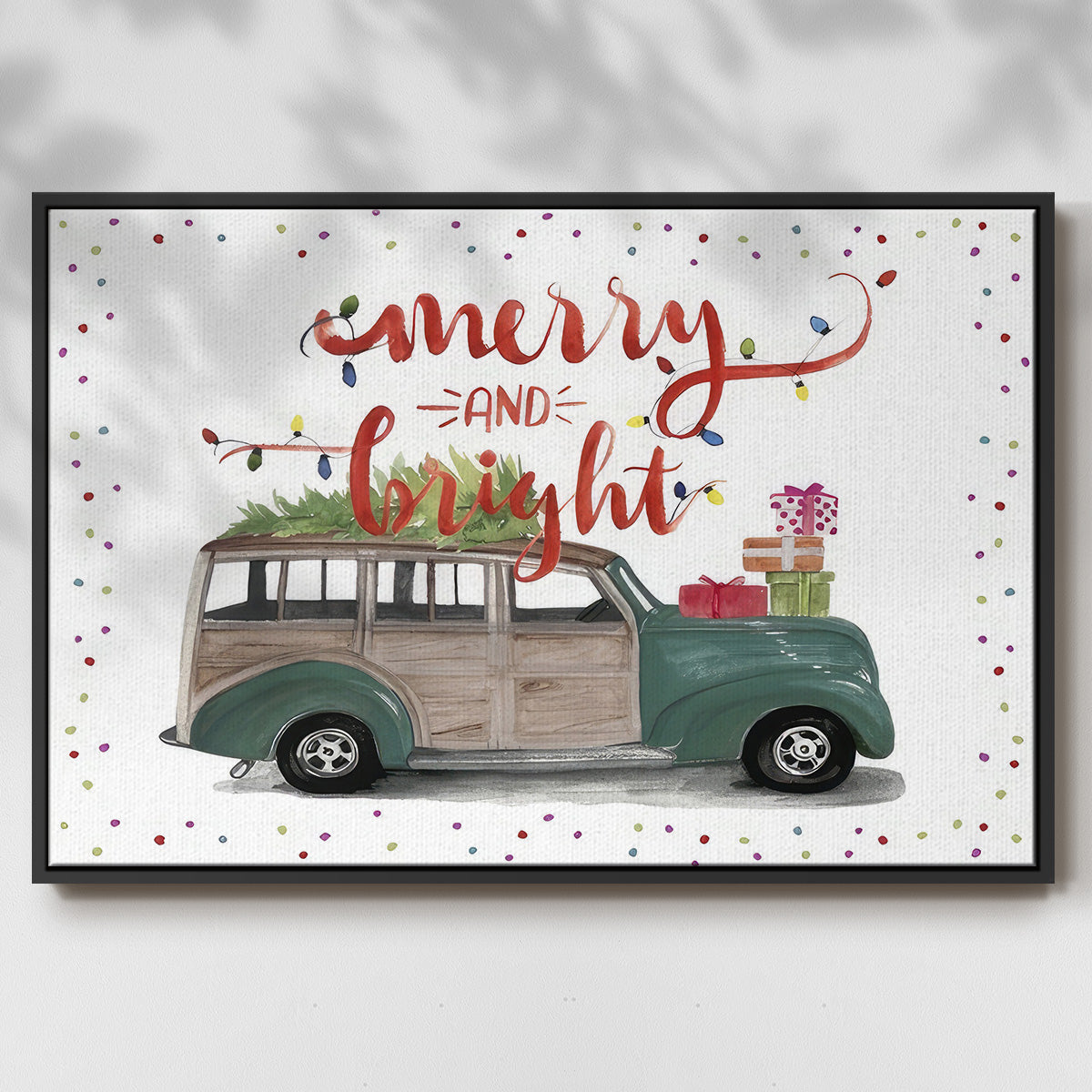 Christmas Cars Collection A - Floater Framed Canvas Print