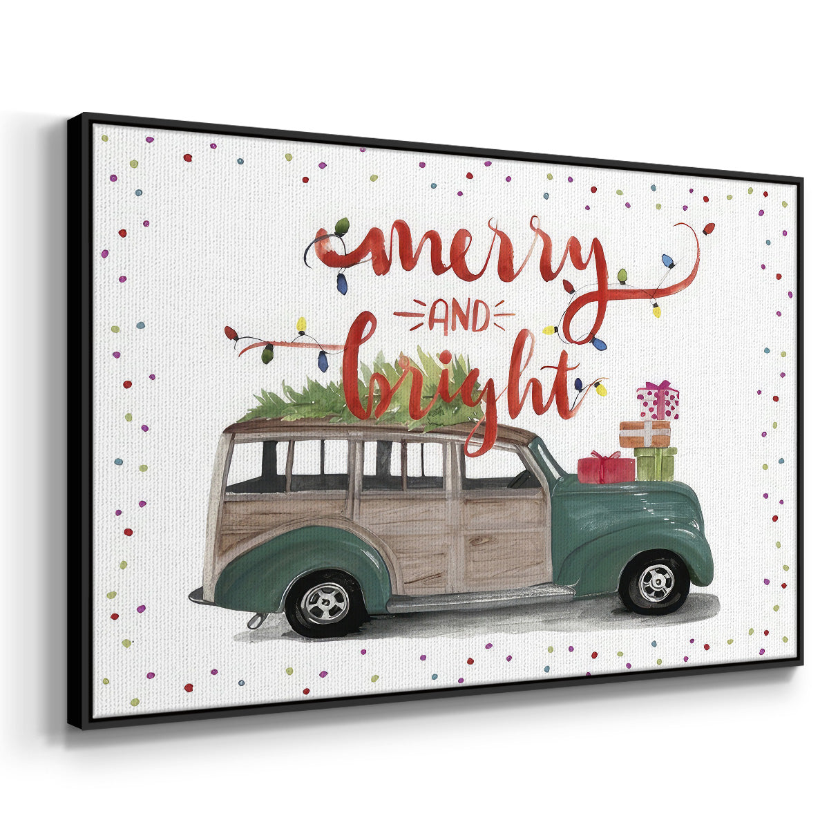 Christmas Cars Collection A - Floater Framed Canvas Print