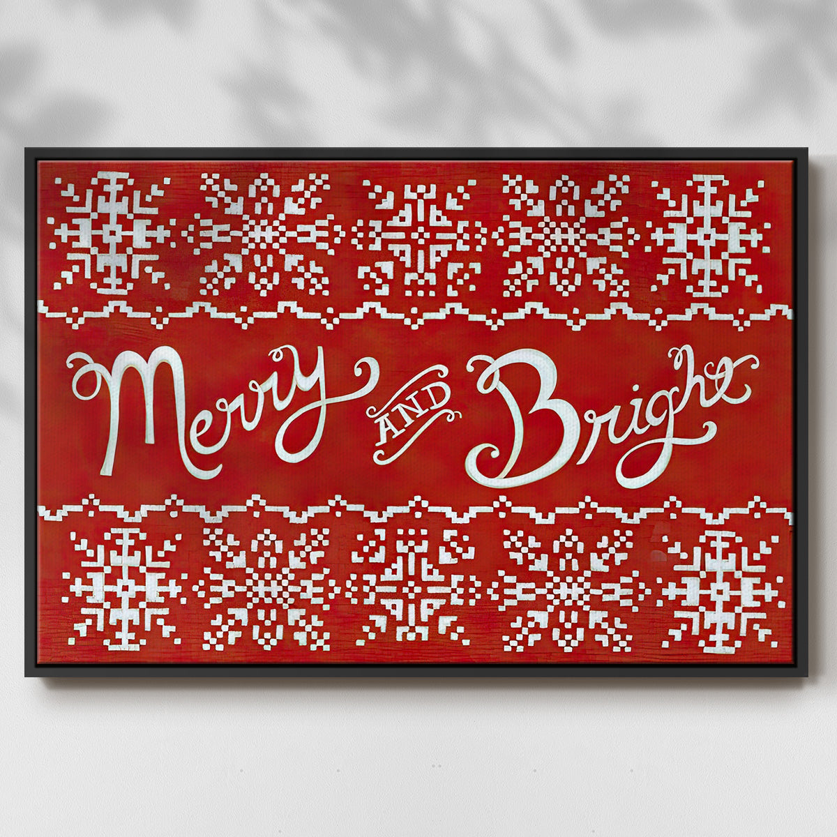 Fair Isle Snowflake I - Floater Framed Canvas Print