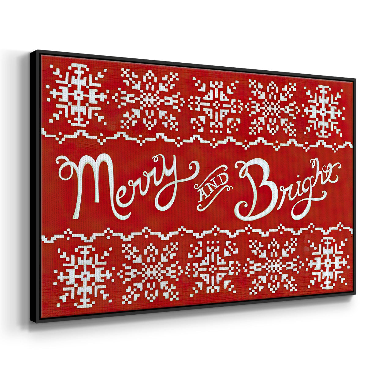 Fair Isle Snowflake I - Floater Framed Canvas Print