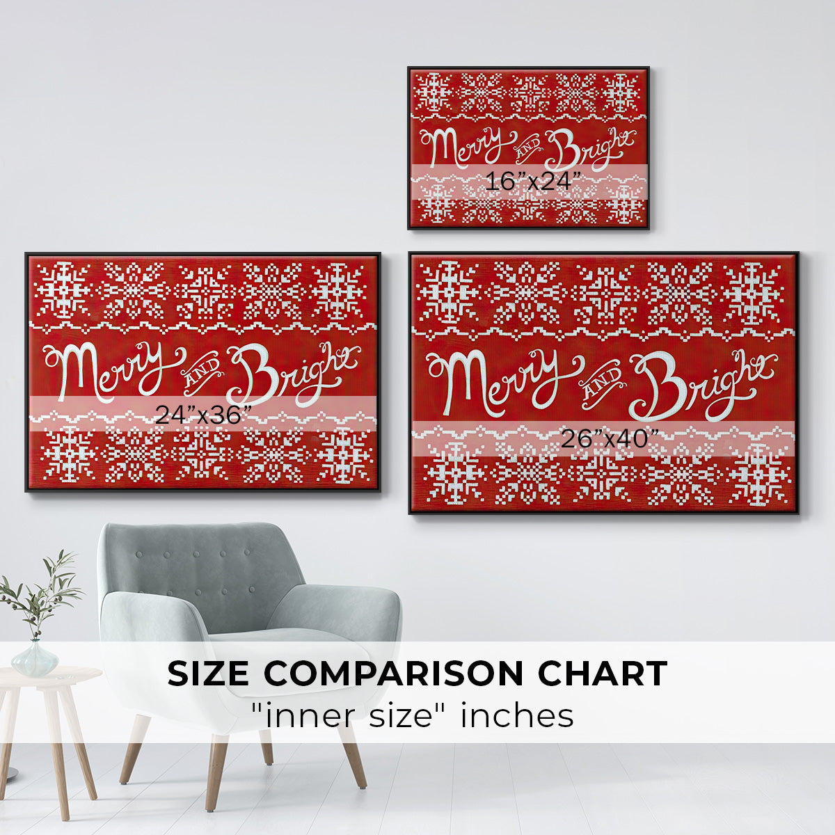 Fair Isle Snowflake I - Floater Framed Canvas Print