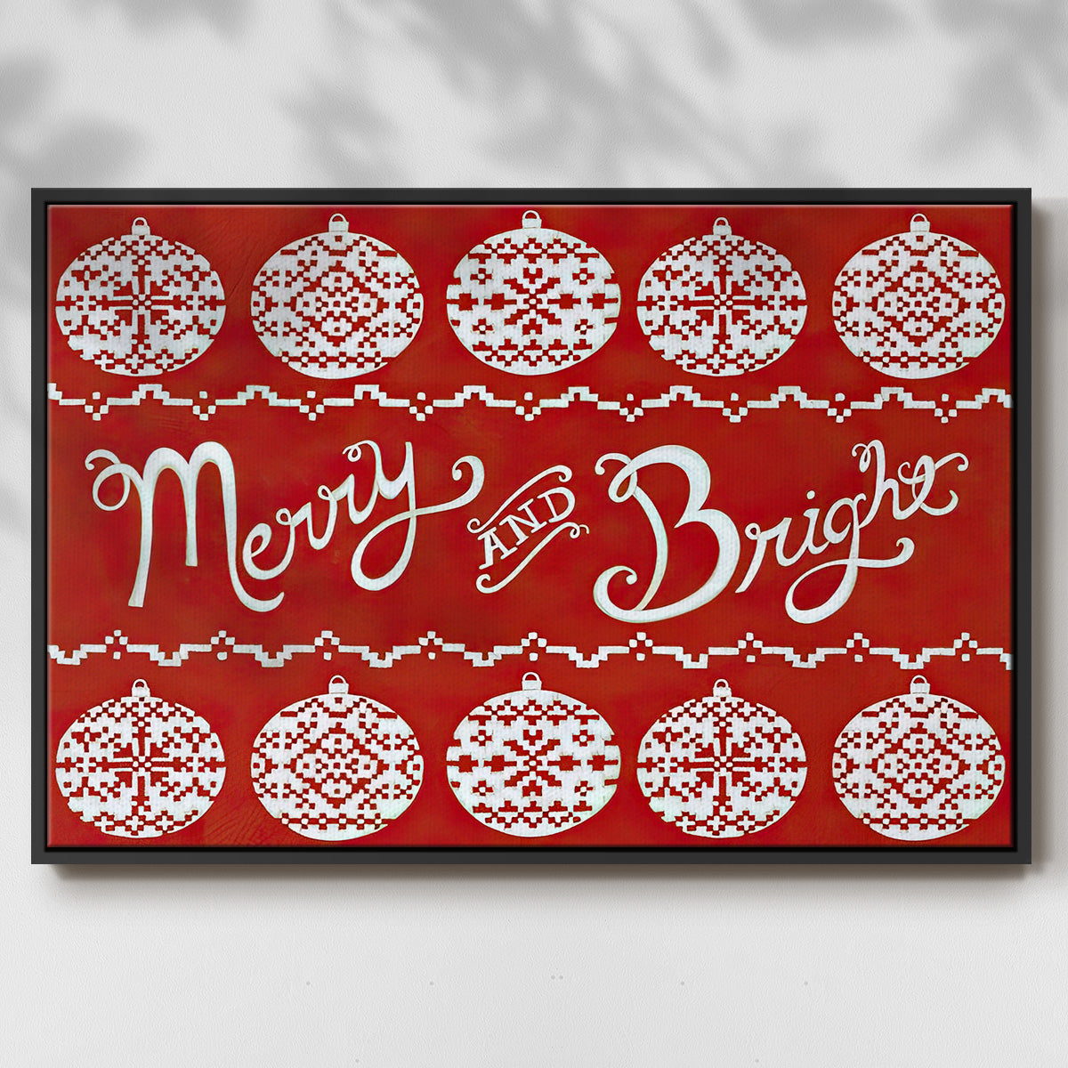 Fair Isle Snowflake II - Floater Framed Canvas Print