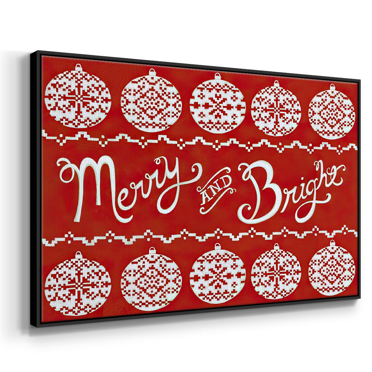 Fair Isle Snowflake II - Floater Framed Canvas Print