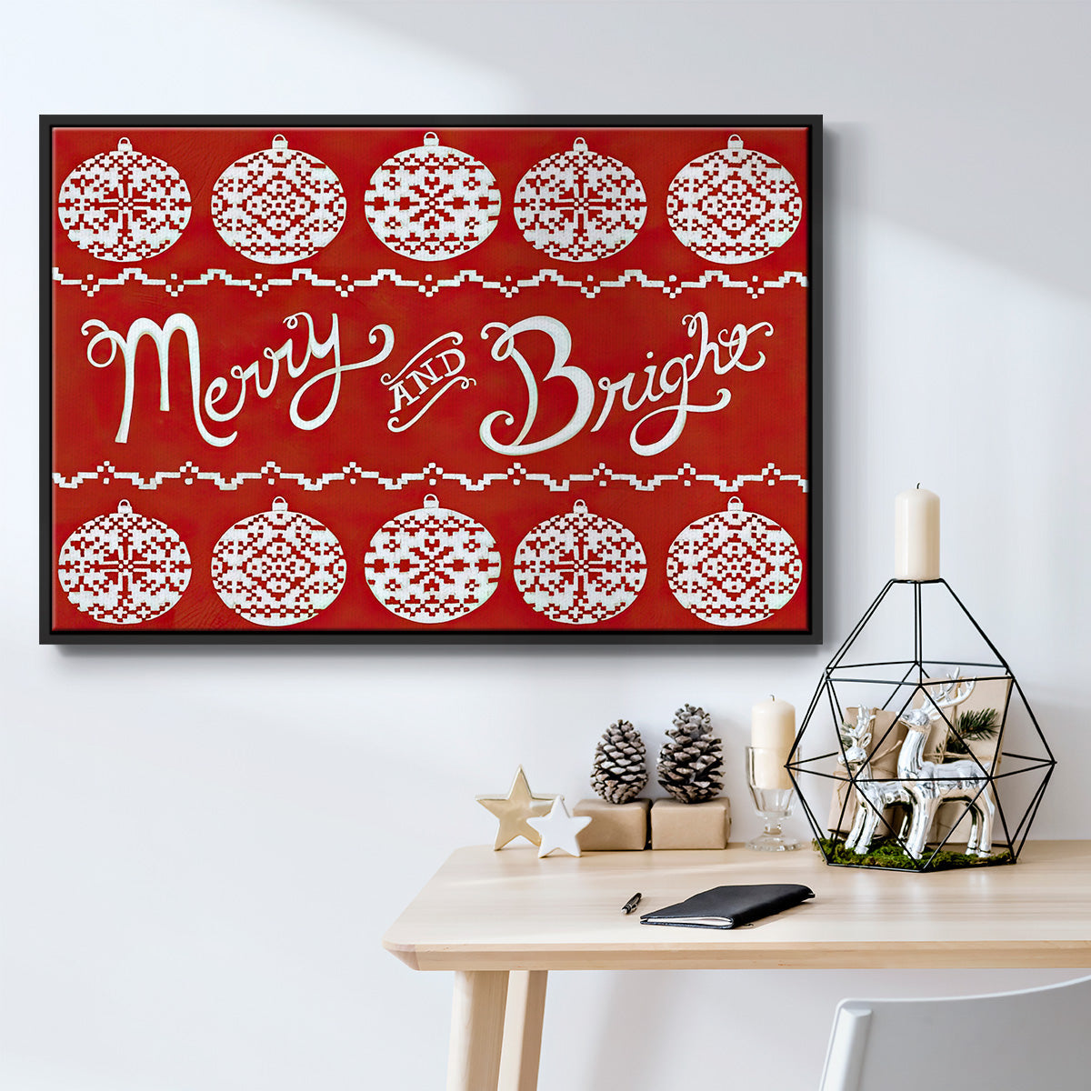 Fair Isle Snowflake II - Floater Framed Canvas Print