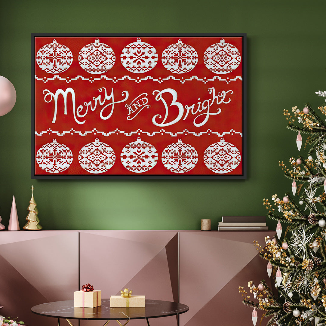 Fair Isle Snowflake II - Floater Framed Canvas Print