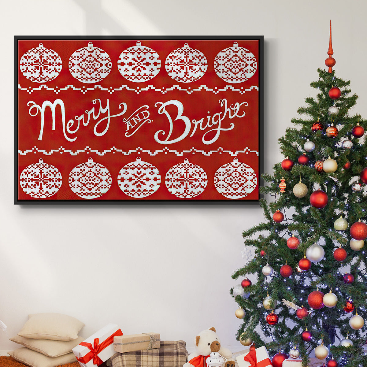 Fair Isle Snowflake II - Floater Framed Canvas Print
