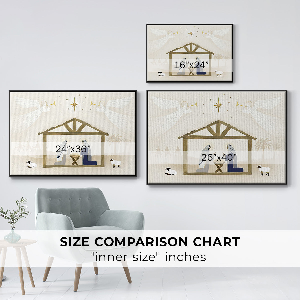 Away in a Manger Collection A - Floater Framed Canvas Print