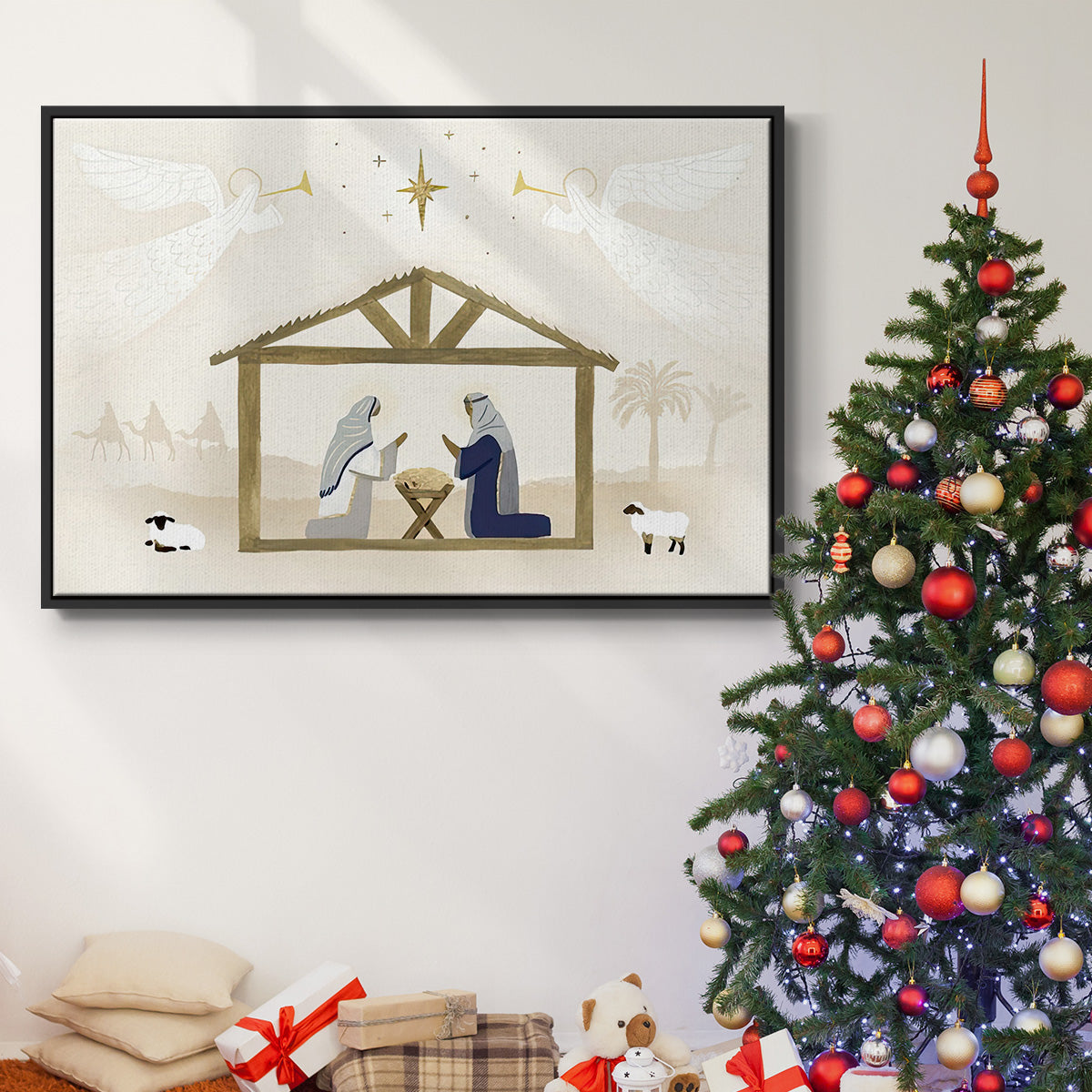 Away in a Manger Collection A - Floater Framed Canvas Print