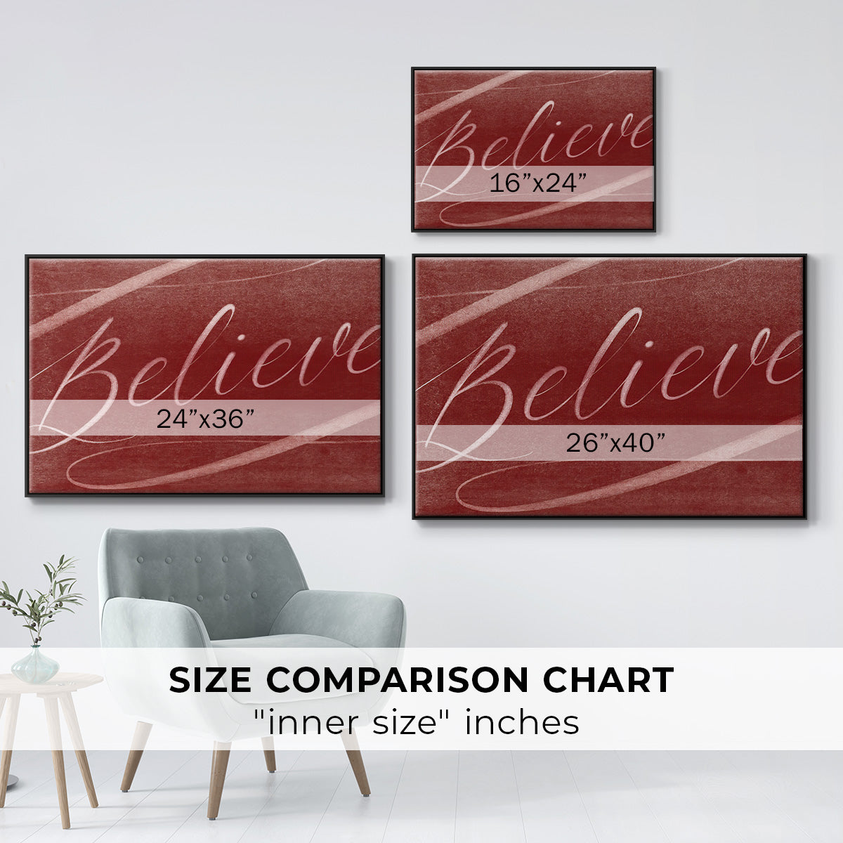 Believe - Floater Framed Canvas Print